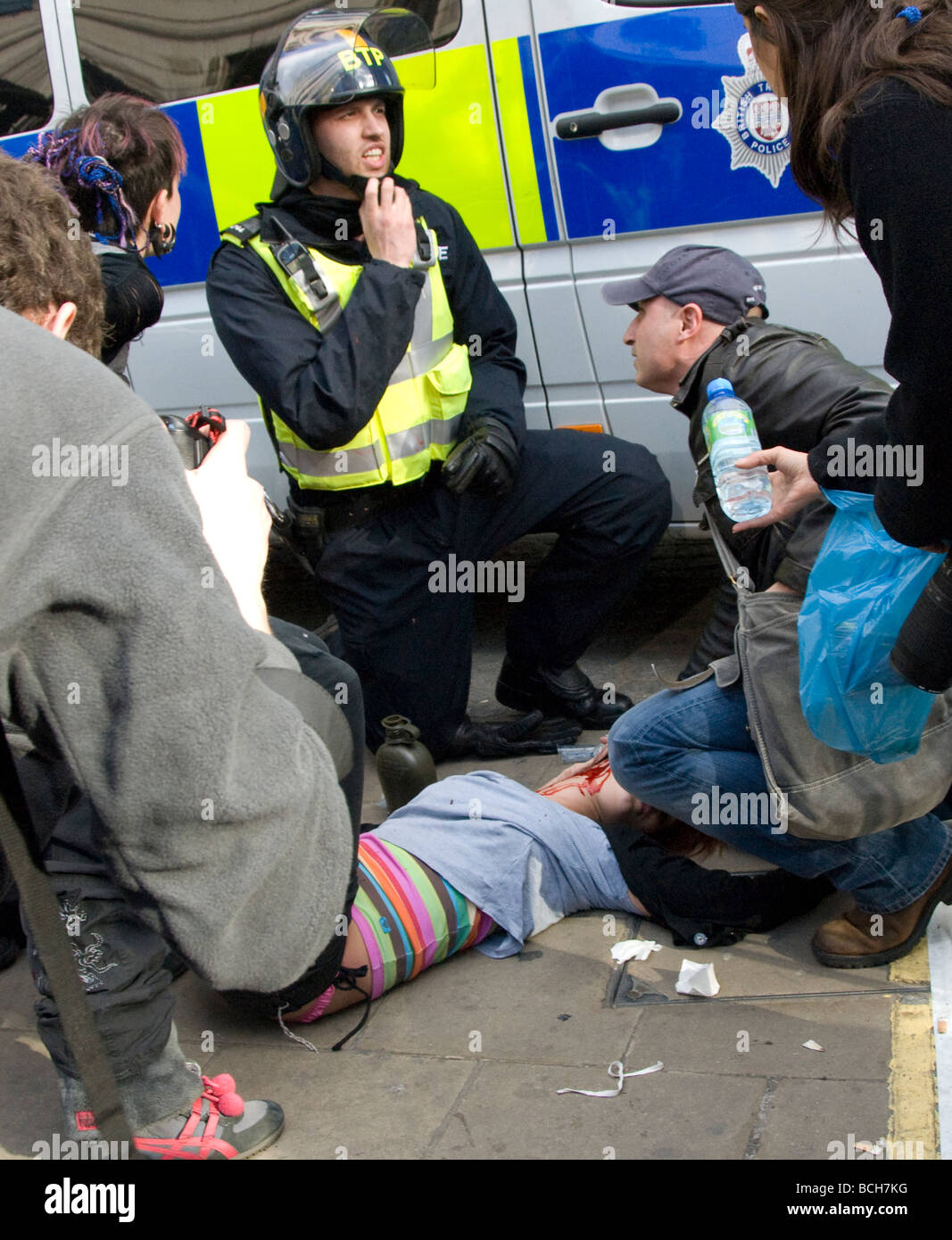 G20-Protest in London 1. April 2009 Stockfoto