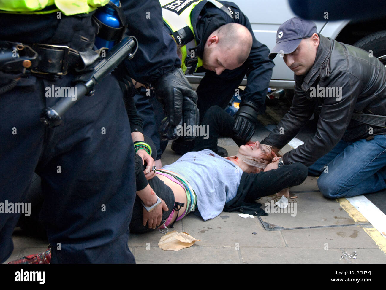 G20-Protest in London 1. April 2009 Stockfoto