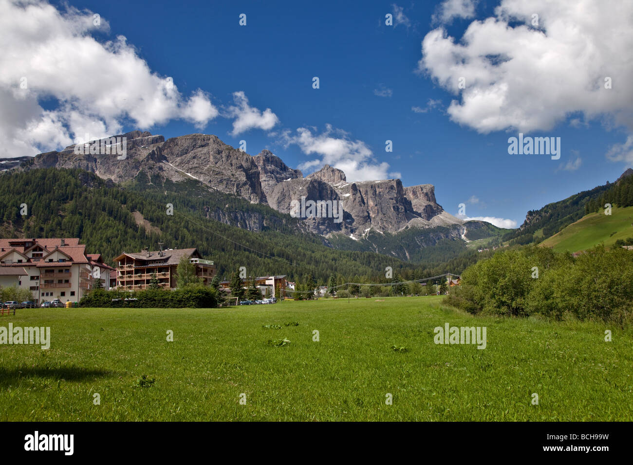Sellastock aus Corvara, Val Badia, Dolomiten, Italien Stockfoto