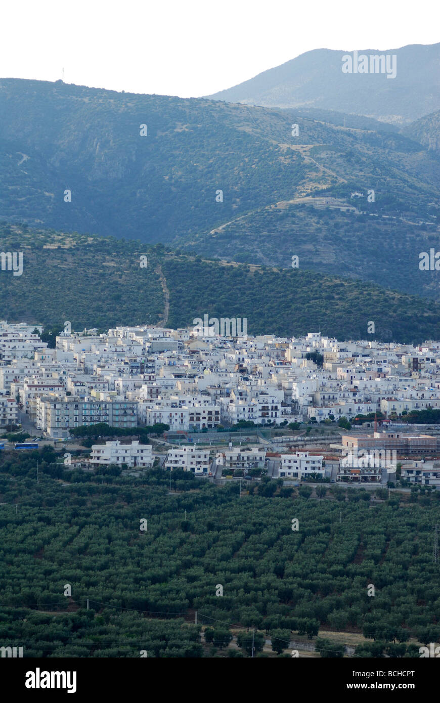 Mattinata Apulien Italien Gargano-die Stadt Mattinata Stockfoto