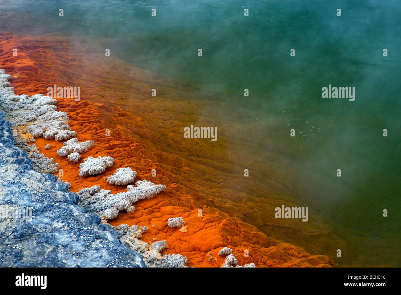 Champagne Pool am Wai O Tapu Thermal Wonderland, Nordinsel, Neuseeland Stockfoto