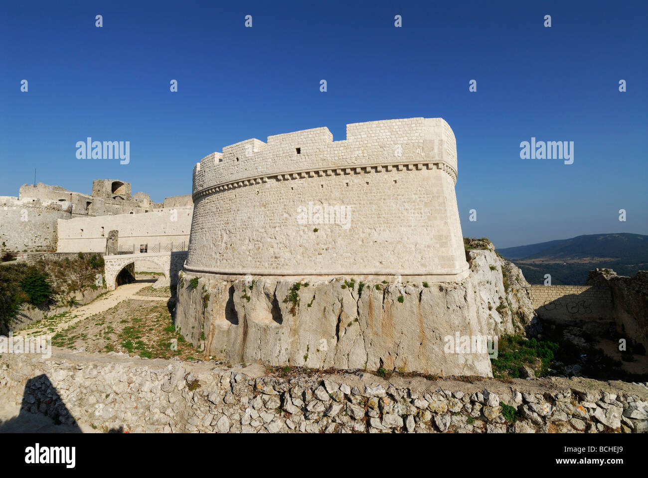 Monte Sant' Angelo Apulien Italien Gargano Region Schloss von Monte Sant' Angelo Stockfoto