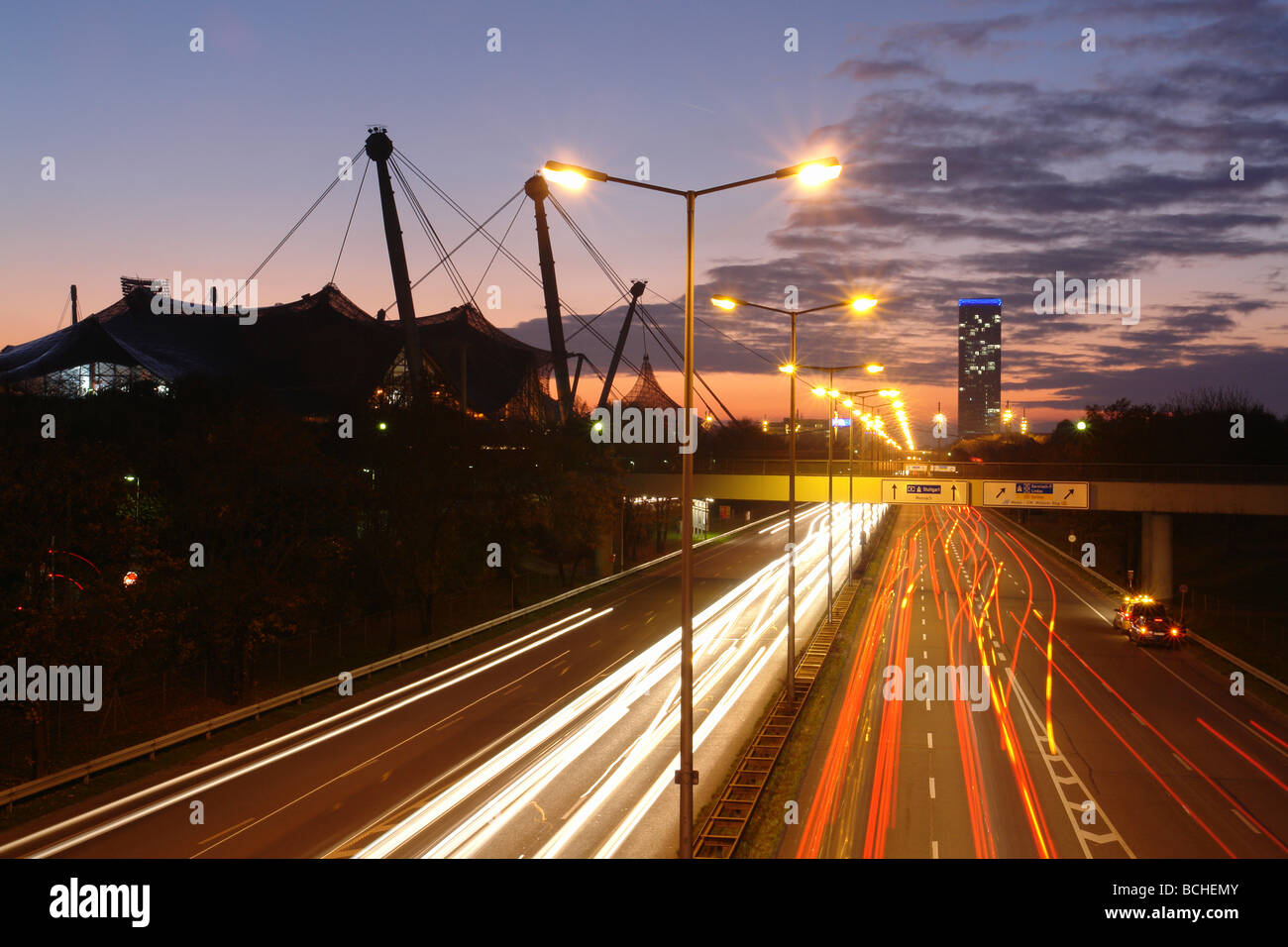 Feierabendverkehr in Nord München Stockfoto
