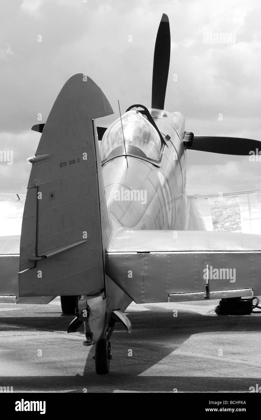 Supermarine Seafire F MK XVII Marineversion der Spitfire mit Endhaken Steigleitung serviert mit Royal Navy Fleet Air Arm Stockfoto