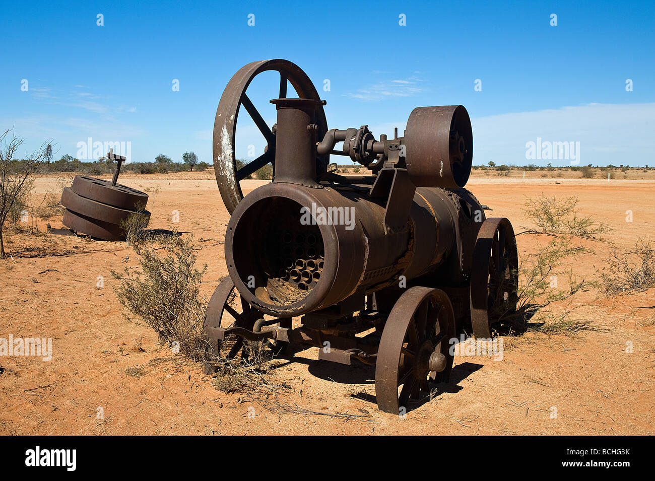 Wrack eines alten Dampfmaschine rosten Stockfoto