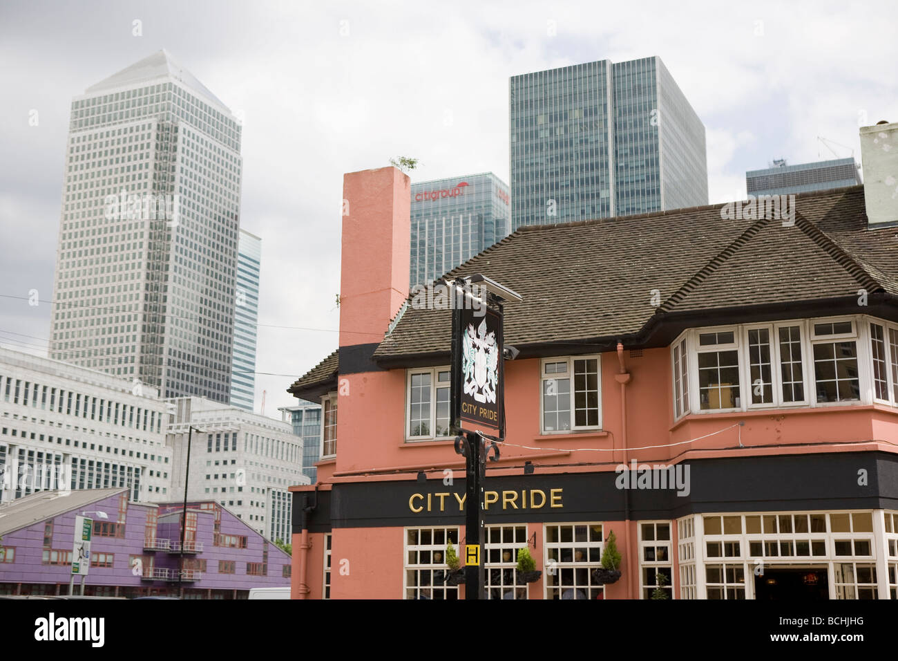 Die Stadt stolz Pub, Canary Wharf, East London Stockfoto