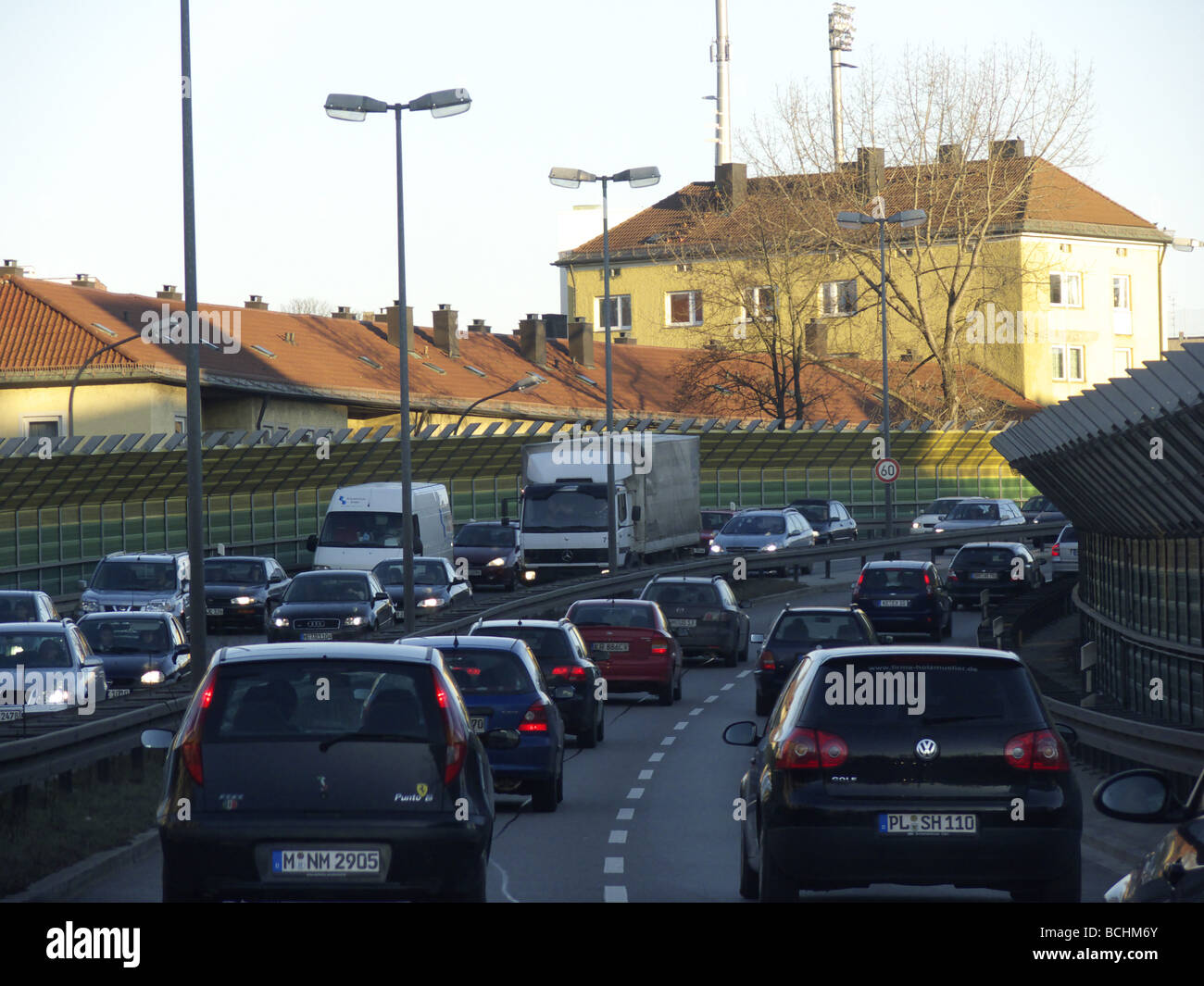 Schwerverkehr in München Stockfoto