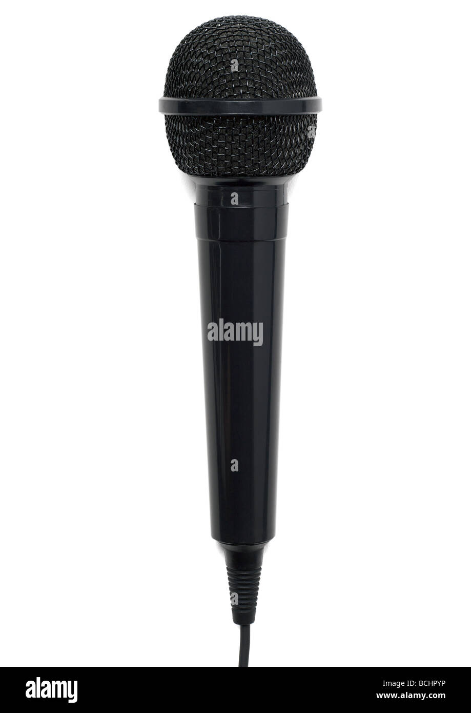 Mikrofon auf weißem Hintergrund Stockfoto