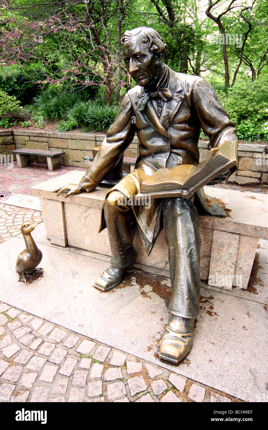 Hans Christian Andersen Statue/Skulptur im Central Park, New York - entworfen & erstellt von Georg J. Lober Stockfoto