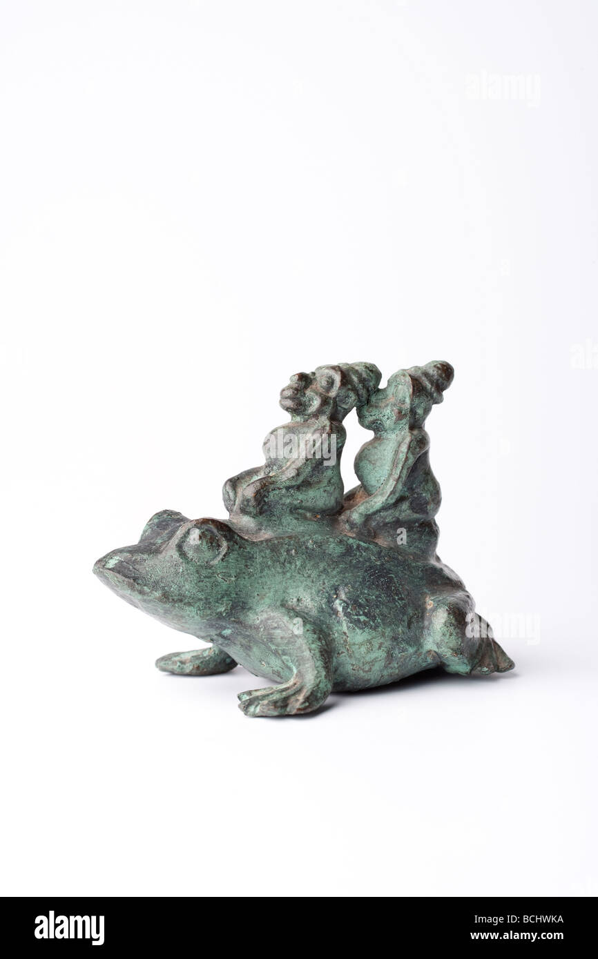 Souvenir aus Indonesien, Bronze Frosch Stockfoto