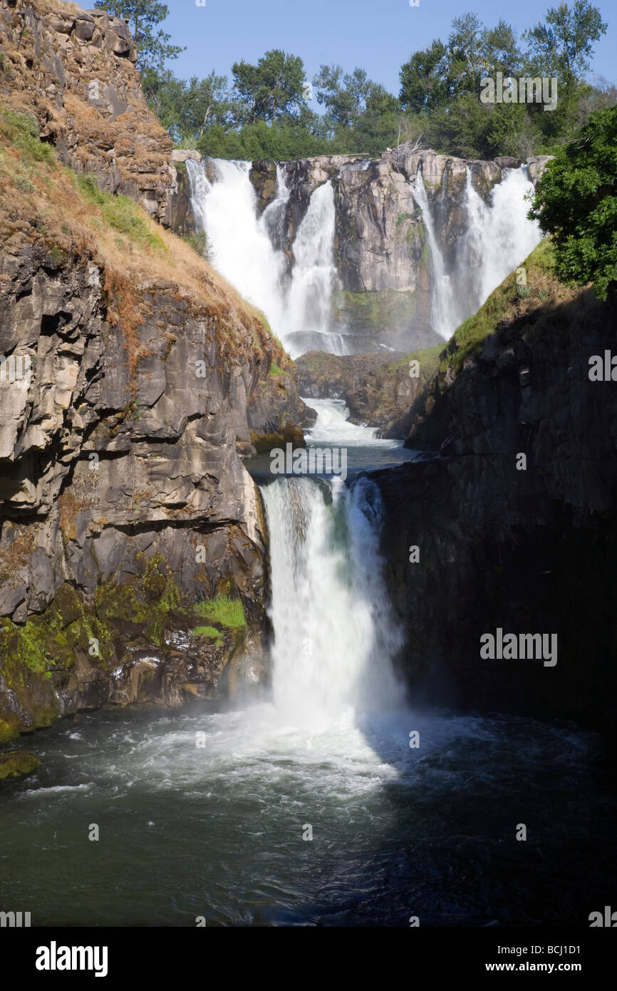 Die White River und der White River Falls State Park in Zentral-Oregon Stockfoto