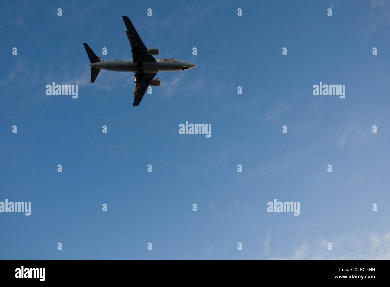 Flugzeug Landung in São Paulo - Brasilien Stockfoto