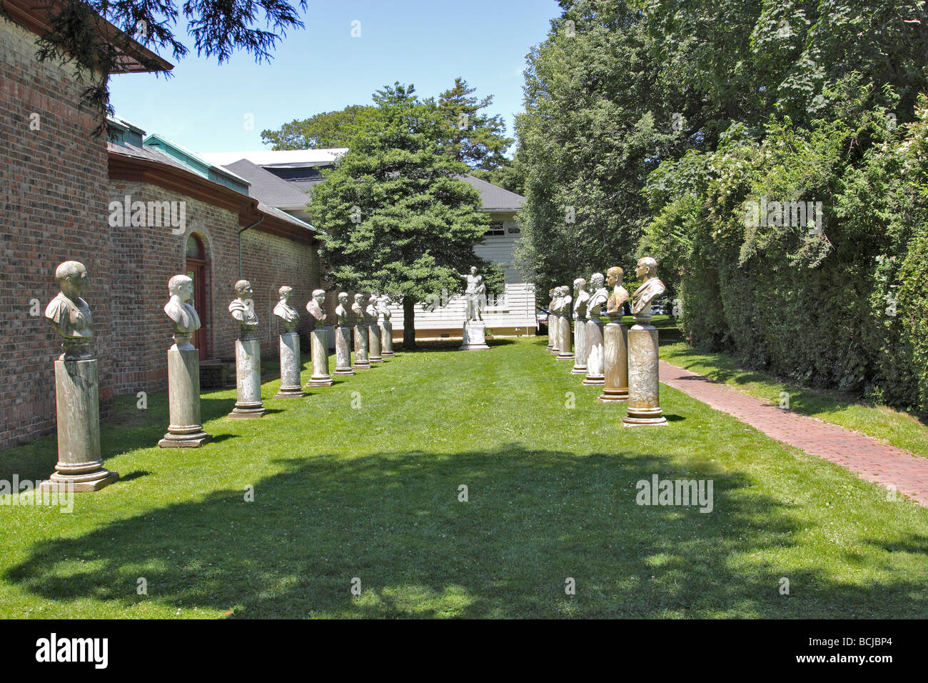 Skulpturen der römischen Kaiser, Parrish Art Museum, Jobs Lane, Southampton, Long Island NY USA Stockfoto