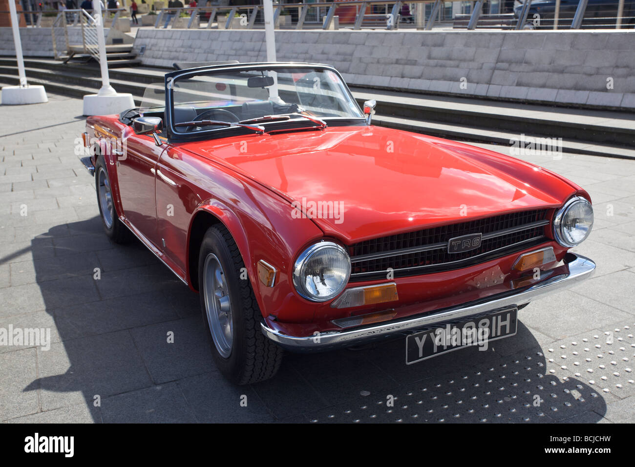 Triumph Autos zeigen an der Coventry Transport-Museum im Frühjahr 2009, Coventry, West Midlands in England, UK Stockfoto