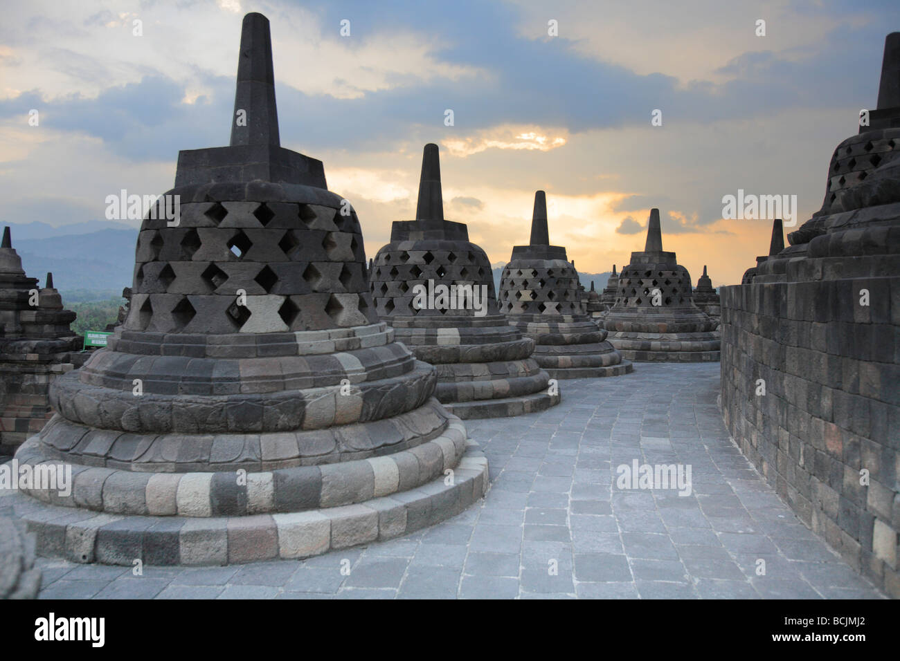 Borobudur buddhistische Tempel, UNESCO-Weltkulturerbe, Magelang, Java, Indonesien Stockfoto
