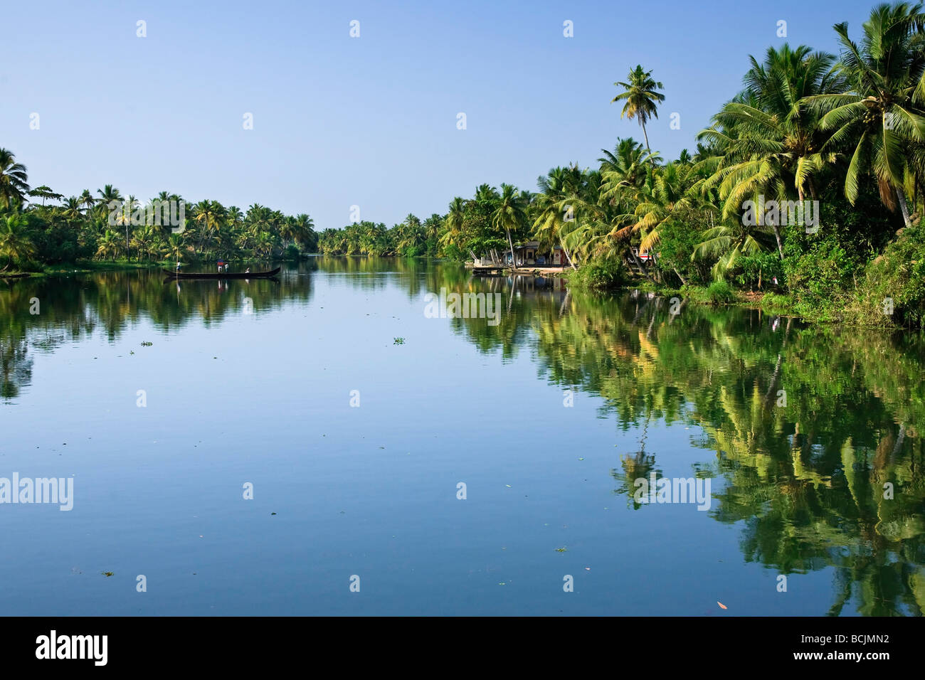 Kerala Backwaters in der Nähe von Allapuzha, Kerala, Indien Stockfoto