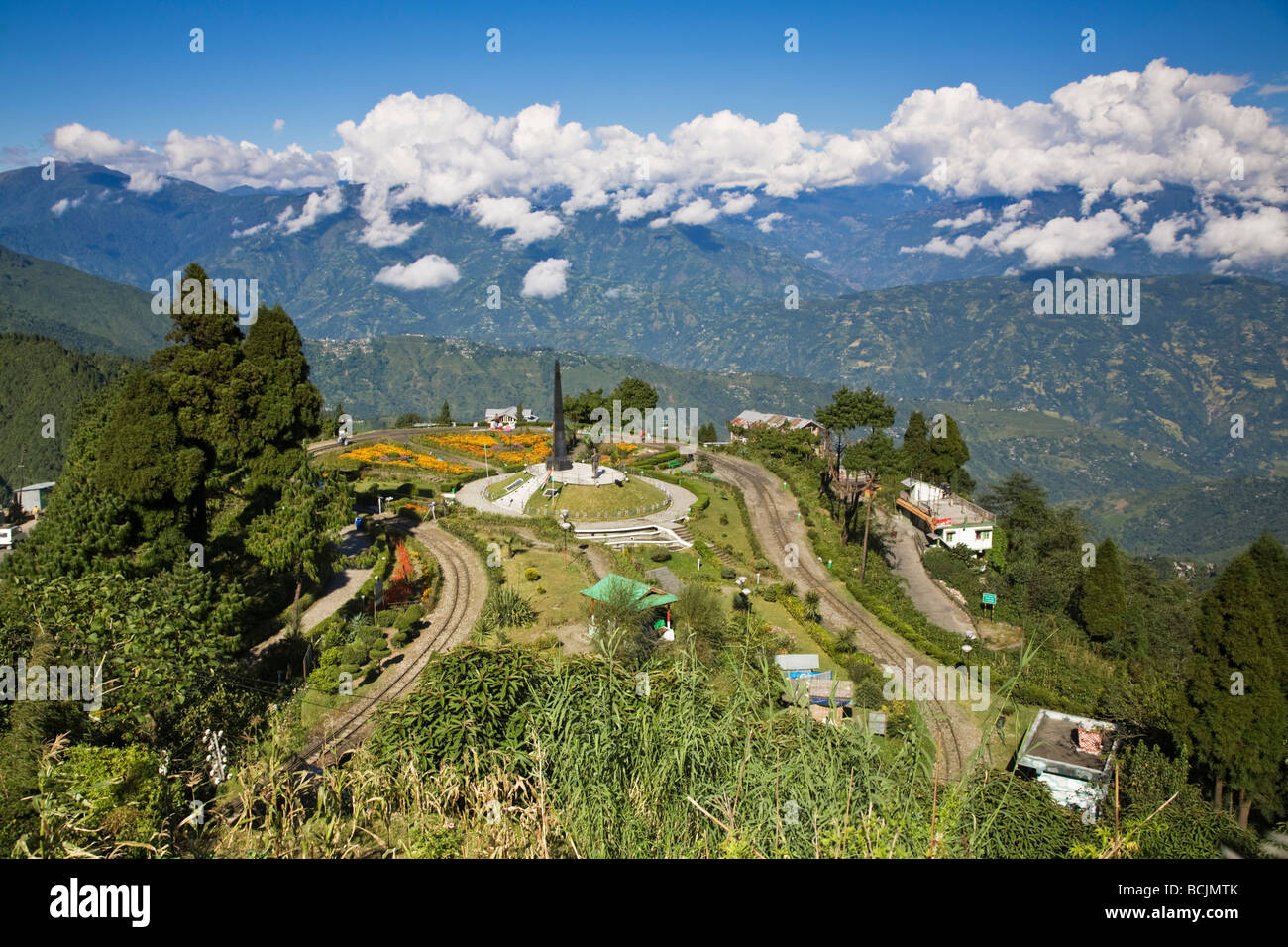 Indien, Westbengalen, Darjeeling, Batasia Loop Stockfoto