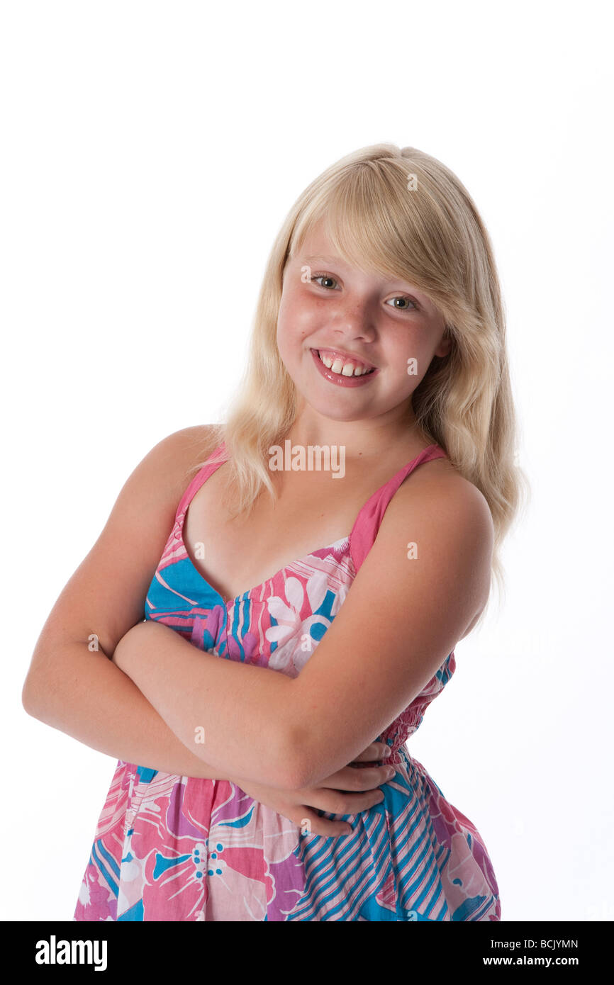 Porträt eines 10 Jahre alten Mädchens Stockfoto