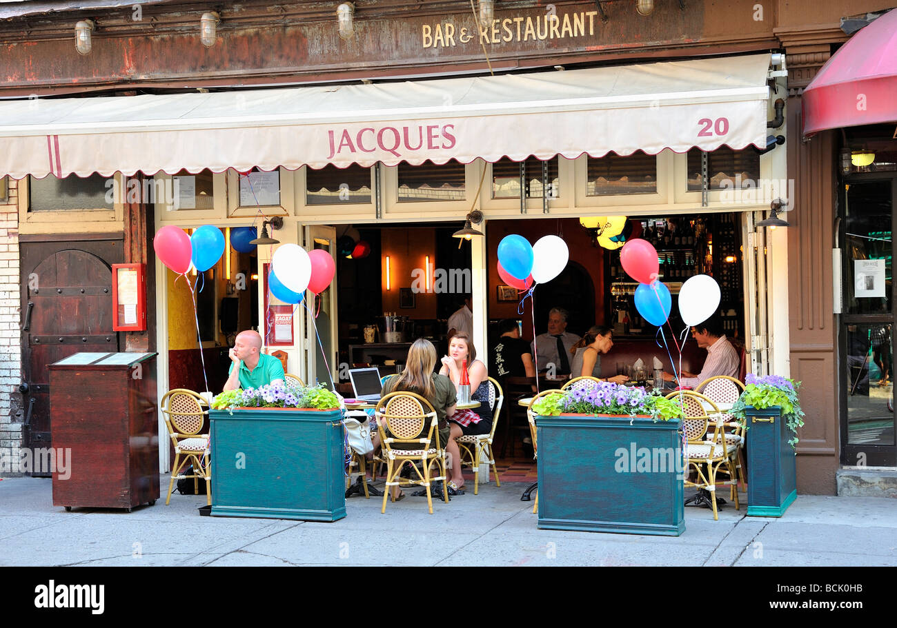 Einem freien Mittagessen in ein französisches Bistro in New York City. Stockfoto
