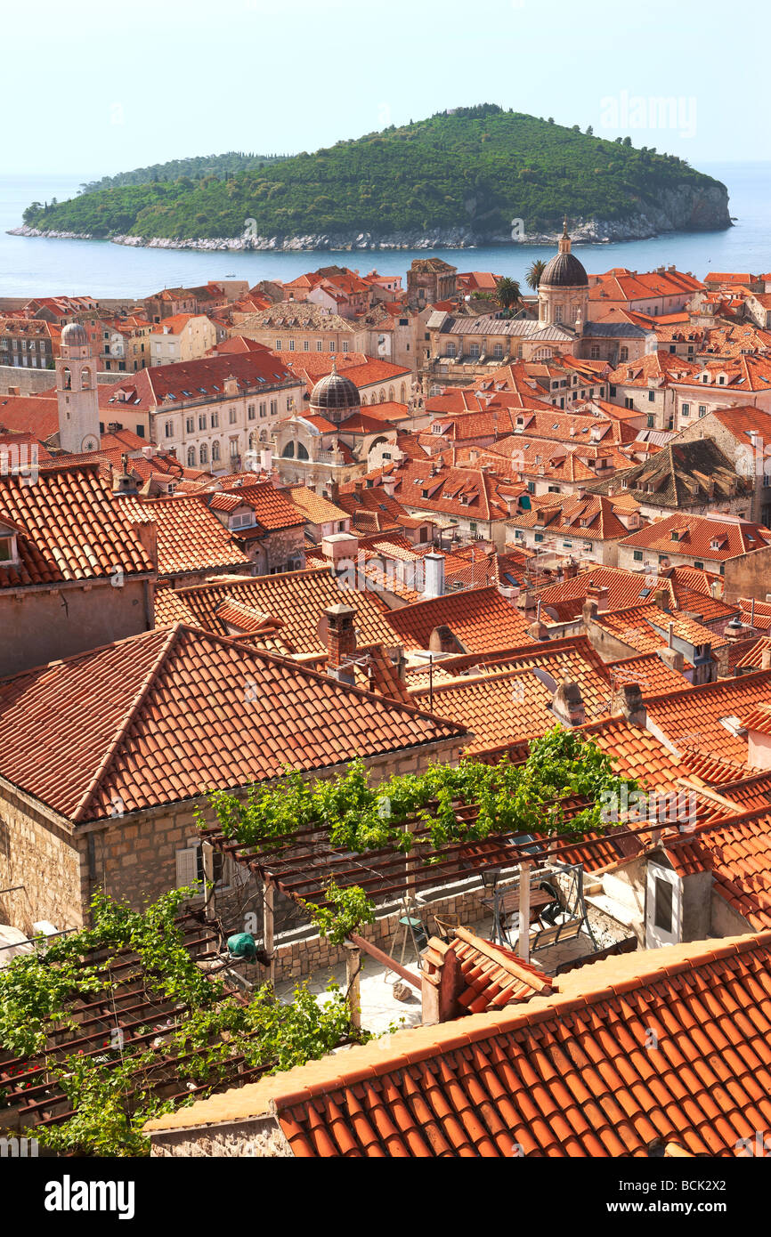 Arial Ansicht der alten Stadt-Hafen Dubrovnik - Kroatien Stockfoto