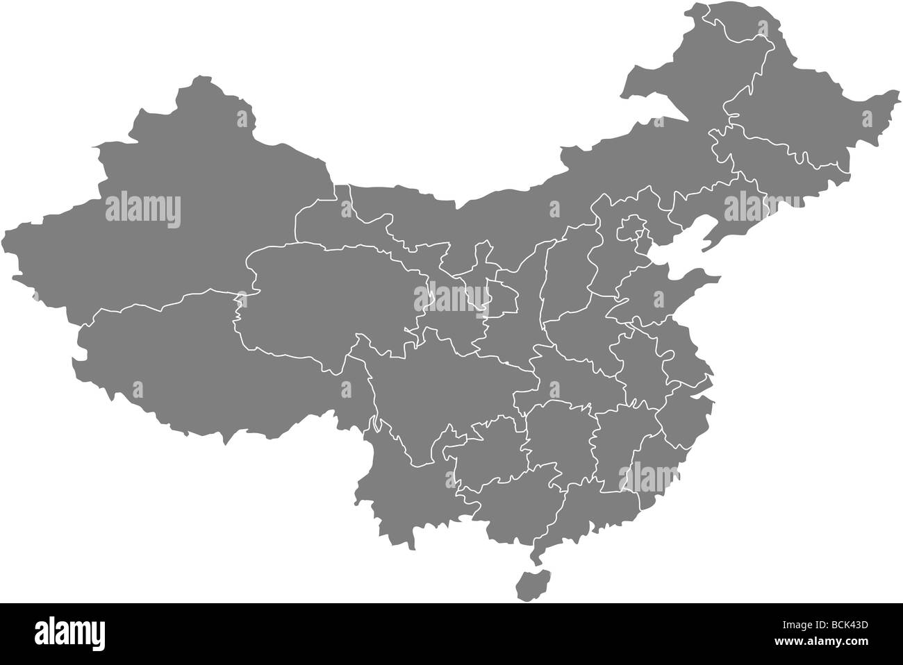 Es gibt eine Karte von China Land Stockfoto