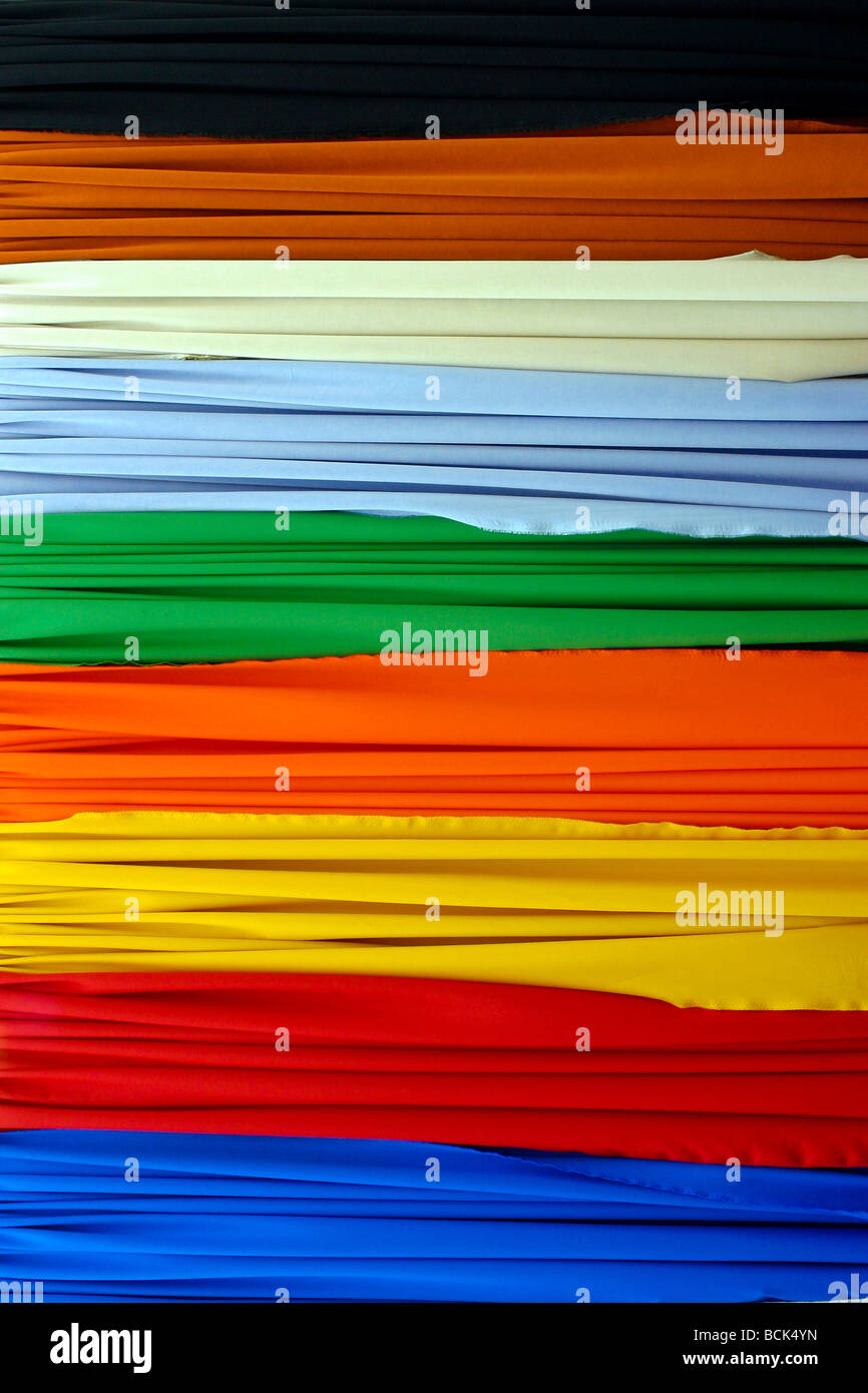 Indoor Lappen Markt Materialien Seide Stoff Stoff Stockfoto