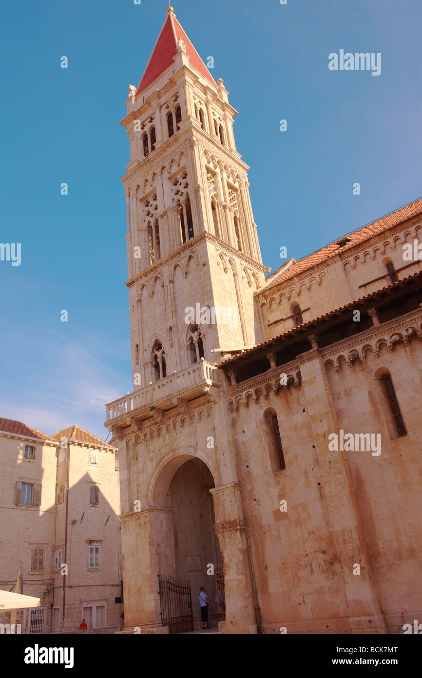 St.-Laurentius-Kathedrale Turm, Trogir, Kroatien Stockfoto