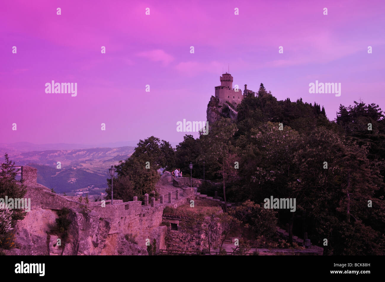 Cesta Titano Schloss in San Marino Stockfoto