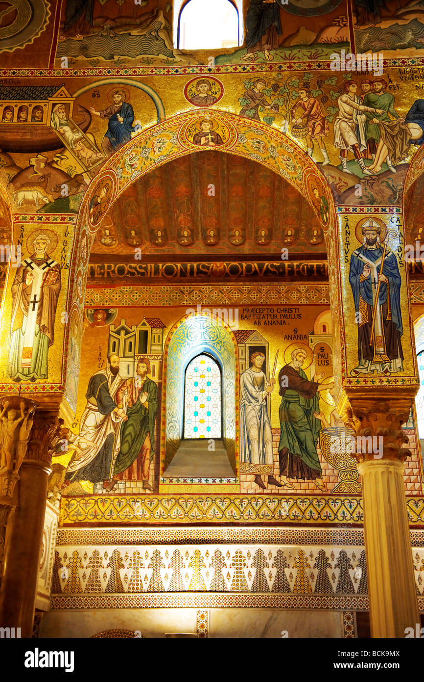 Cappella Palatina, die Palatin-Kapelle, Palast der Normannen, Palermo, Sizilien Stockfoto