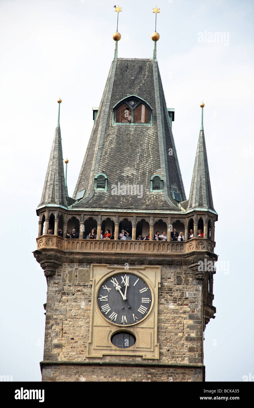 Prag, Altstädter Ring, altes Rathaus, Turm Stockfoto