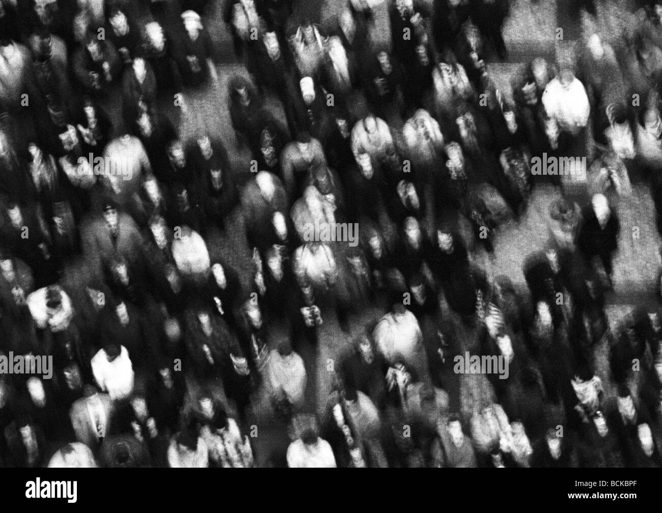 Menschenmenge, erhöhte Ansicht, b&w Stockfoto