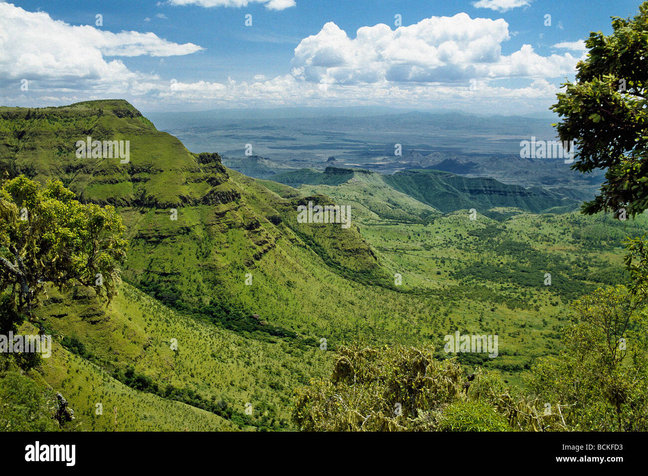 Die herrliche Aussicht aus den östlichen Escarpment des Great Rift Valley bei Poro in der Nähe von Maralal. Stockfoto