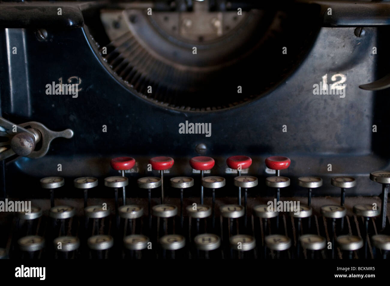 Alte Schreibmaschine Schlüssel Stockfoto