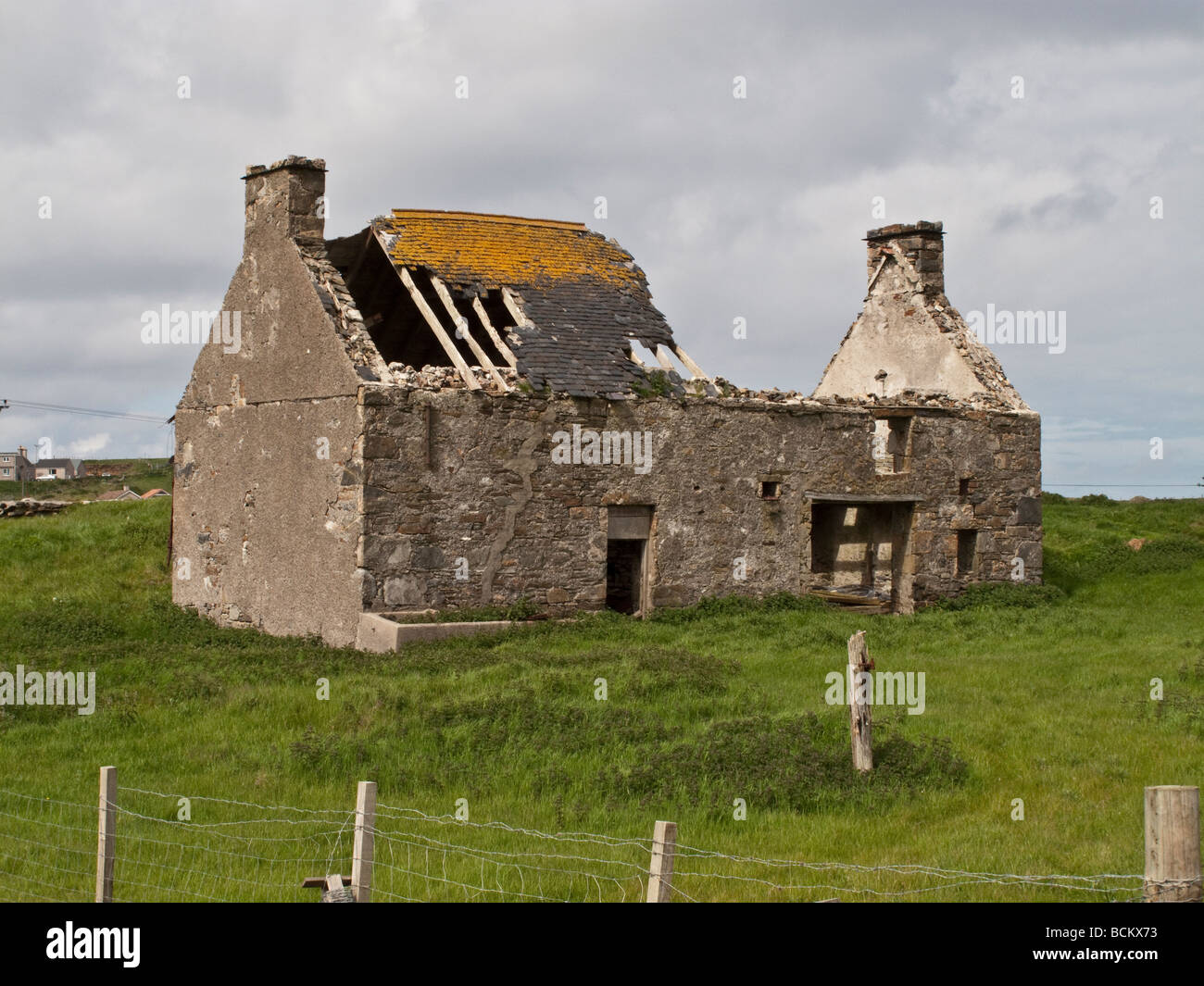 Ruinierte Kleinbauern Haus Isle of Lewis, Schottland UK Stockfoto