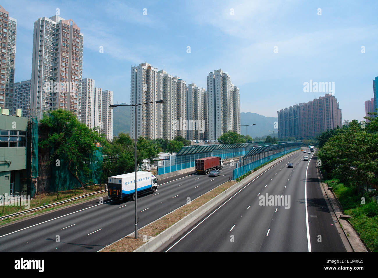 China Hongkong New Territories Wolkenkratzer Stockfoto