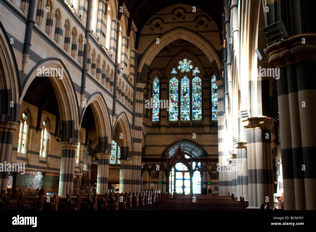 St. Pauls-Kathedrale, erbaut in den 1880er Jahren im neugotischen Stil Melbourne Victoria Australien Stockfoto
