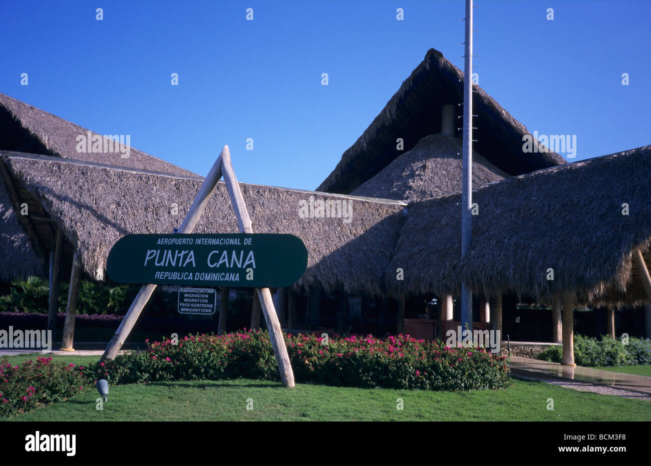 Punta Cana International Flughafen terminal - Karibik - Dominikanische Republik-Insel Stockfoto