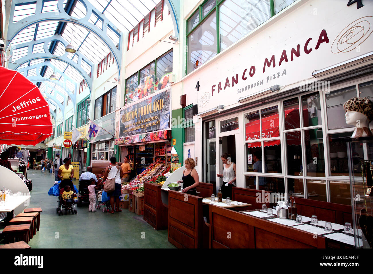 Franco Manca Pizzeria in Brixton Reihe - bewertet unter den besten in London Stockfoto