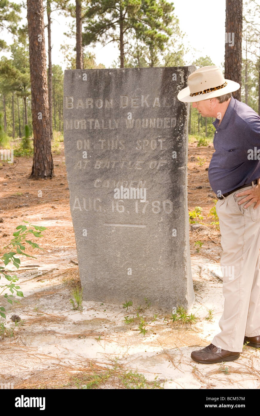 Schlacht von Camden Historical Marker Südcarolina USA Stockfoto