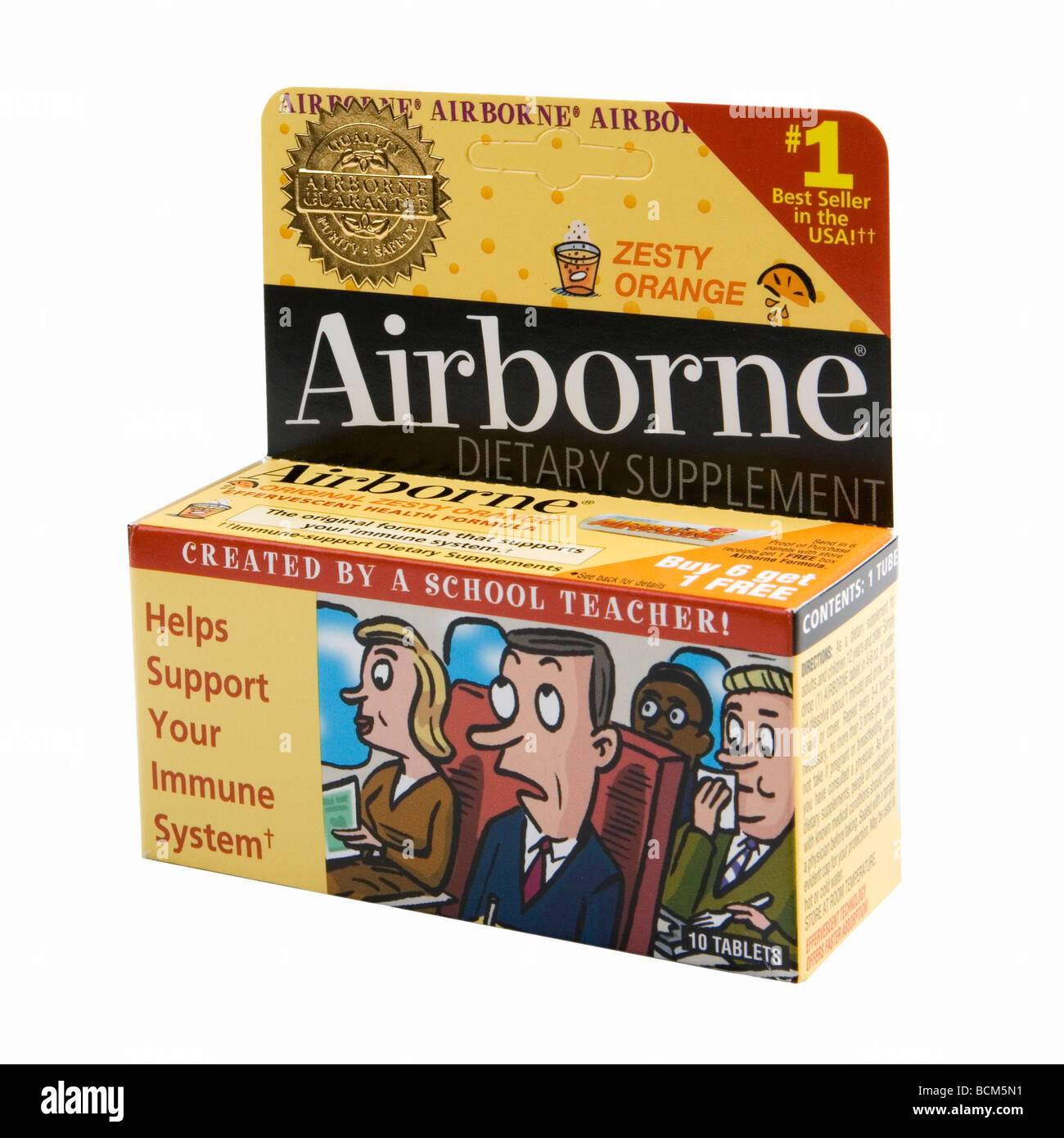 Airborne, ein Nahrungsergänzungsmittel, das angeblich das Immunsystem mit einer Mischung aus Vitaminen, Nährstoffen und pflanzlichen Extrakten unterstützt Stockfoto