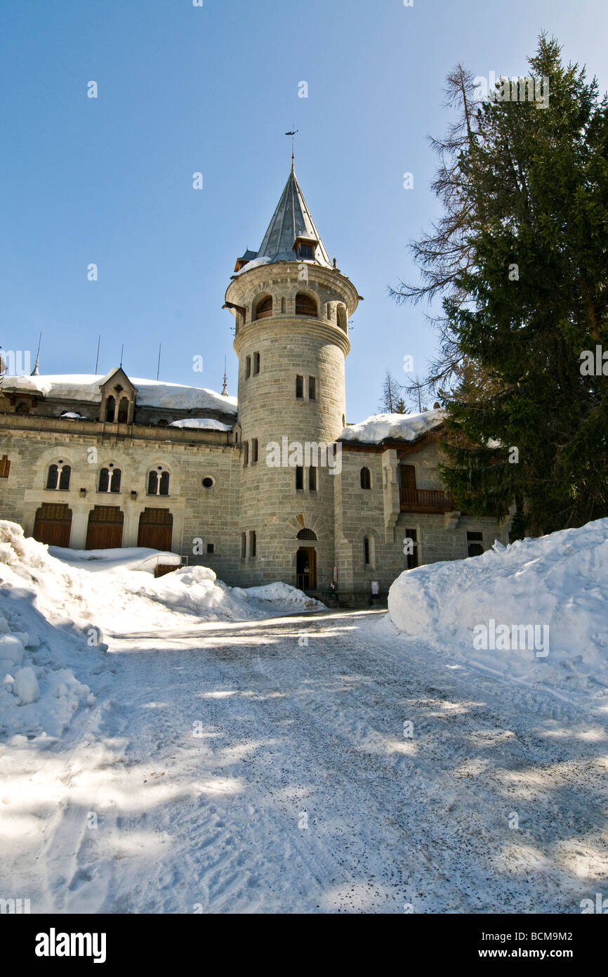 Savoia Burg Gressoney Saint Jean Aosta Italien Stockfoto