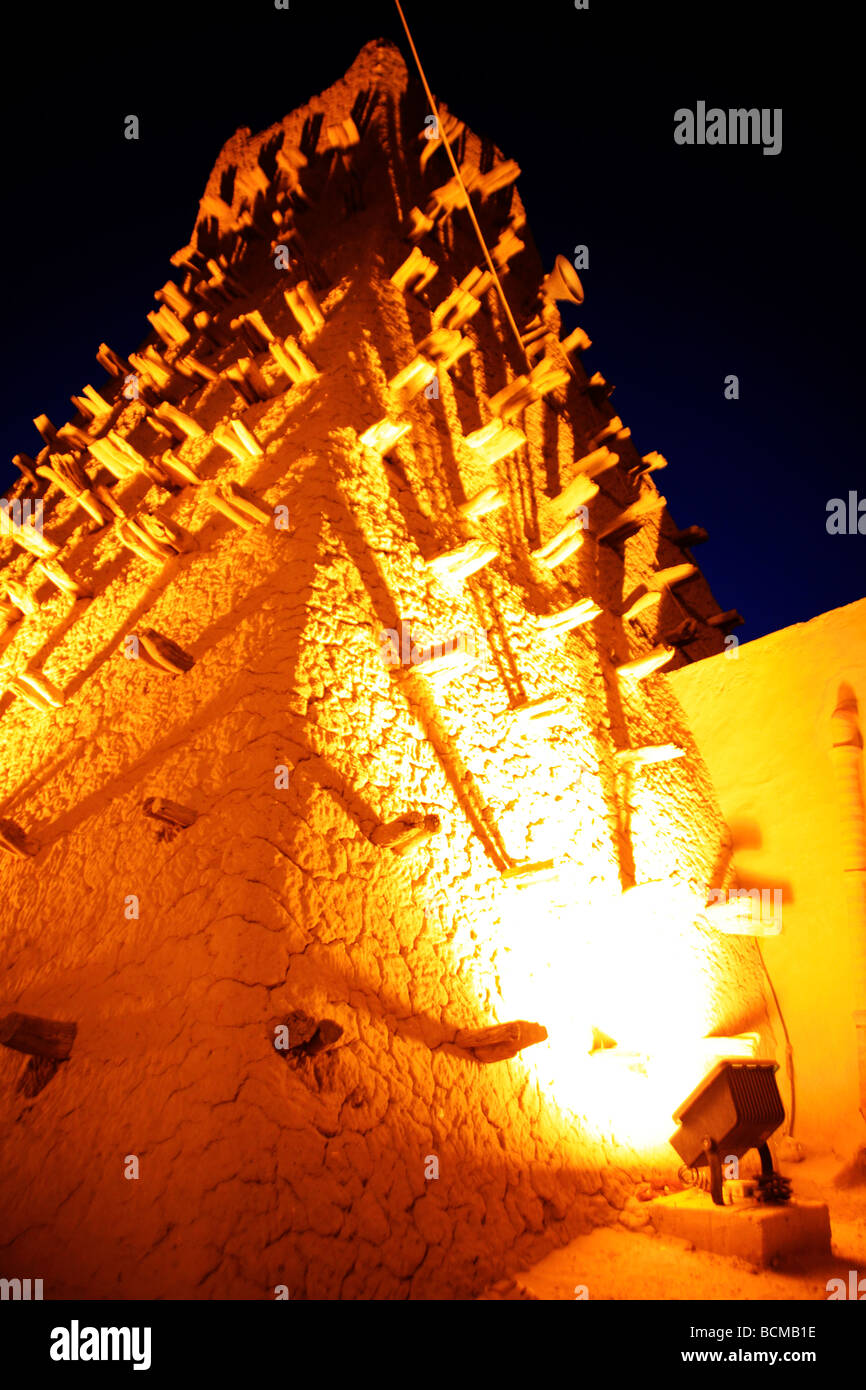 Ein Turm Minarett einer Moschee in Timbuktu Stockfoto