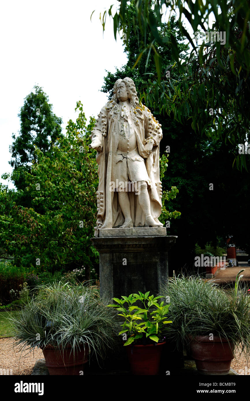 Chelsea Physic Garden Statue von Hans Sloane London England UK Stockfoto