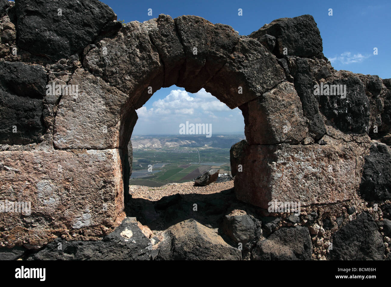 Bogen Sie in Festung von Belvoir in Israel Stockfoto