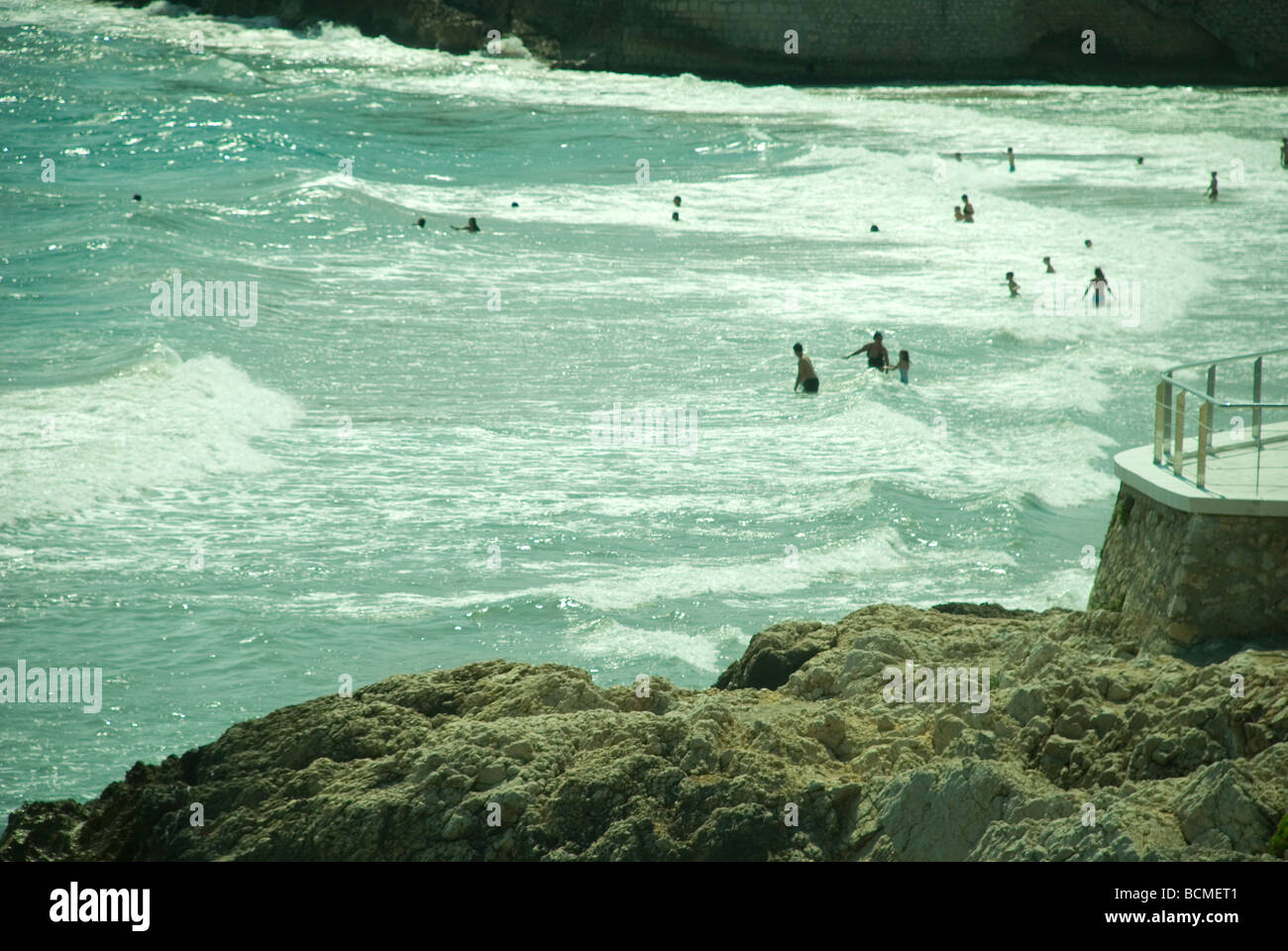 Der Strand von Sitges, Barcelona Spanien. Stockfoto