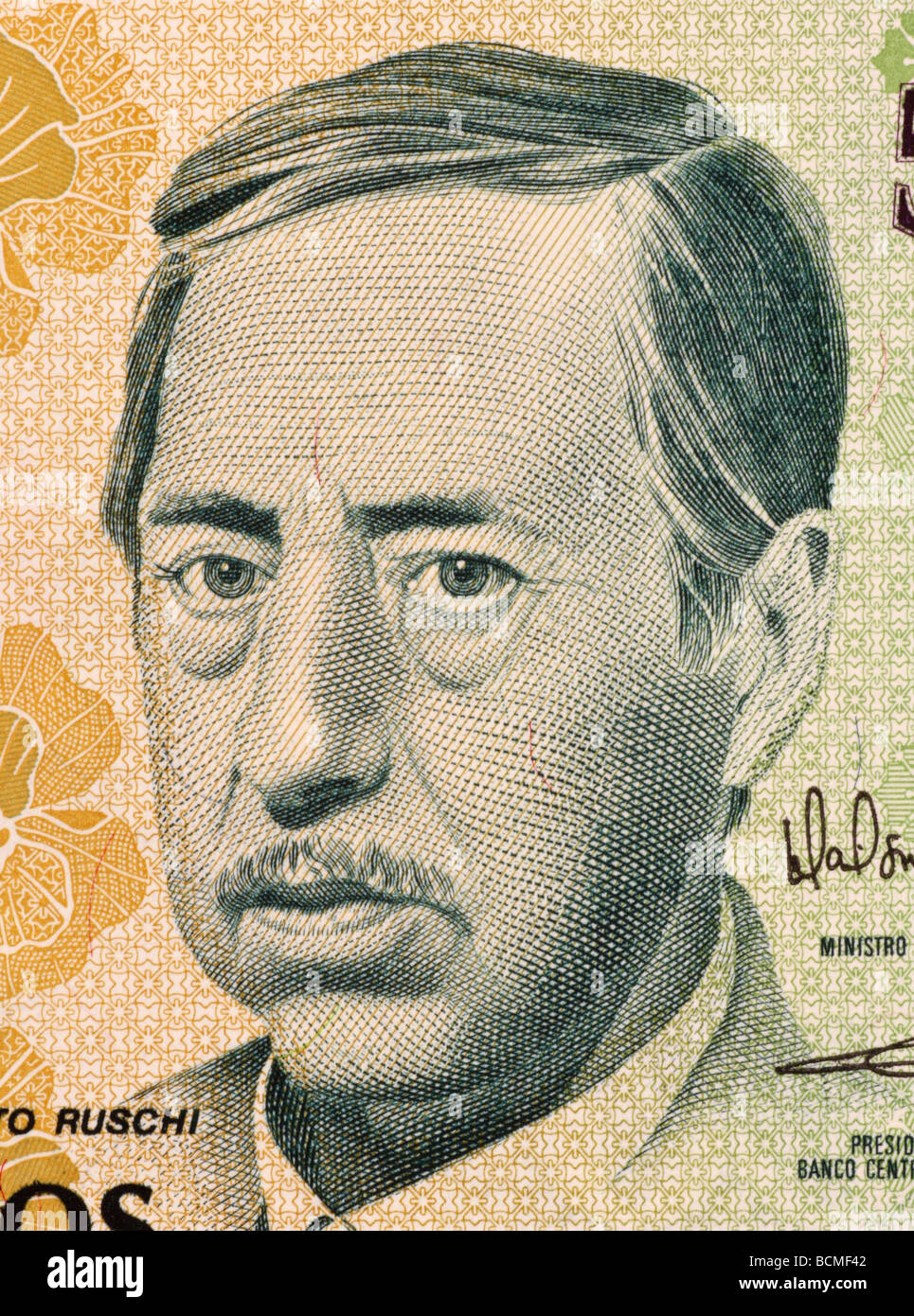 Augusto Ruschi auf 500 Cruzados Novos 1990 Banknote aus Brasilien Stockfoto