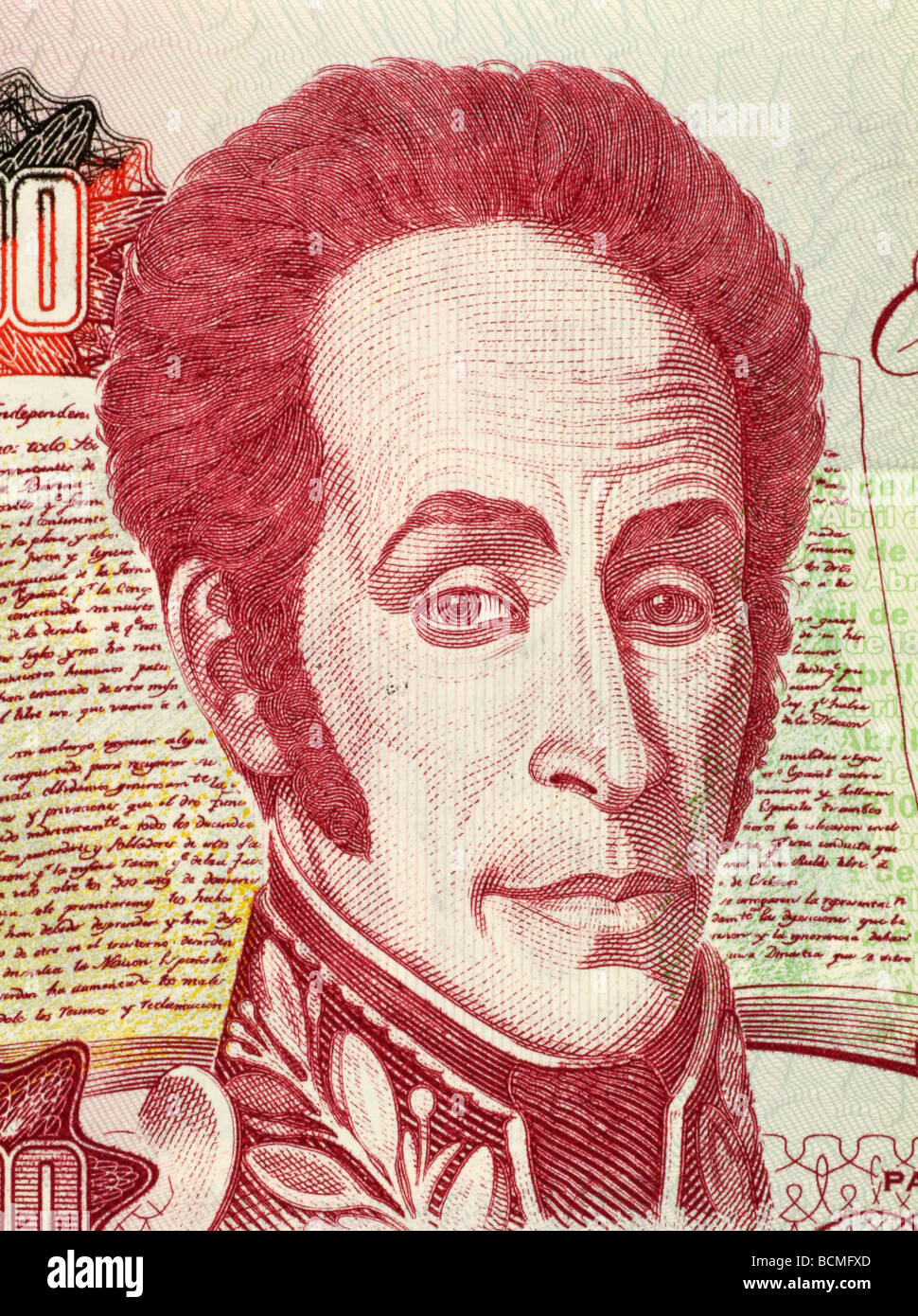 Simon Bolivar auf 1000 Bolivares 1998 Banknote aus Venezuela