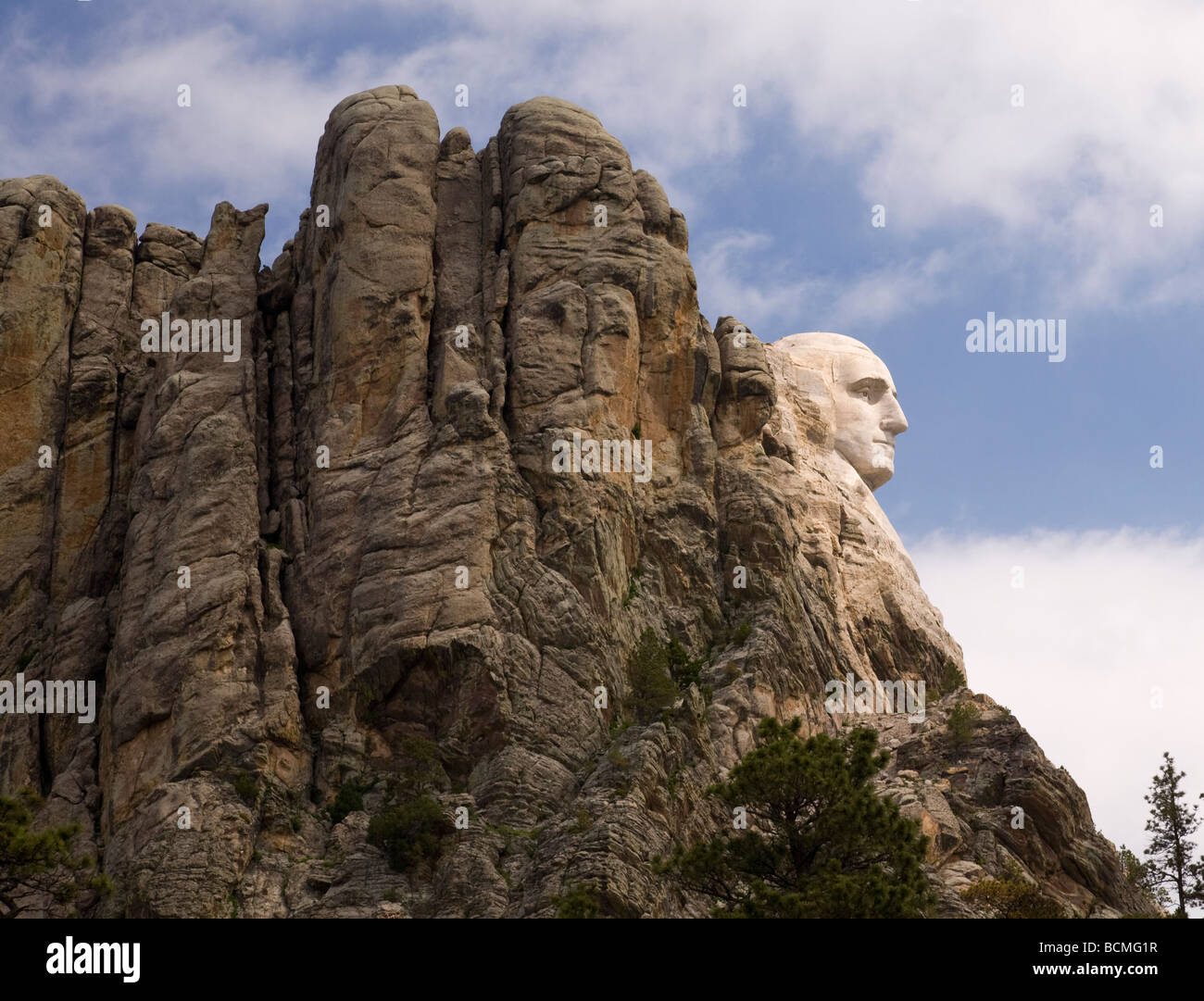 Profil von George Washington, Mount Rushmore National Memorial, Black Hills, South Dakota Stockfoto