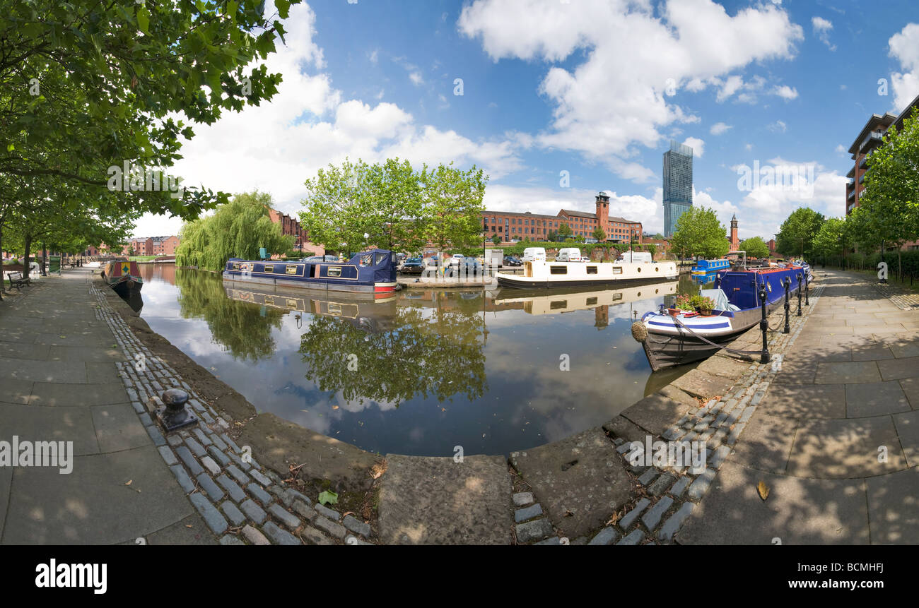 Beetham Tower Manchester vom östlichen Ende des Bridgewater Kanals Stockfoto