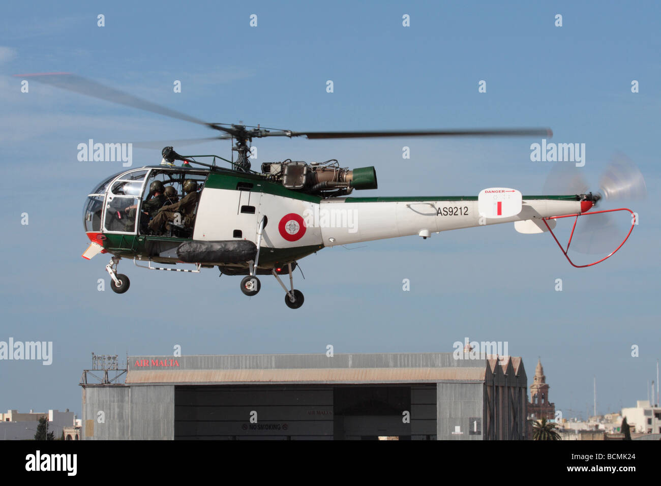 Armed Forces of Malta Alouette III Helikopter Stockfoto